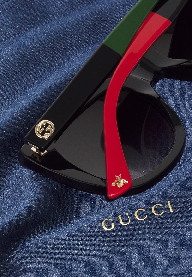 Gucci GG WEB CAT-EYE ACETATE SUNGLASSES - Sunglasses - black  display picture 1