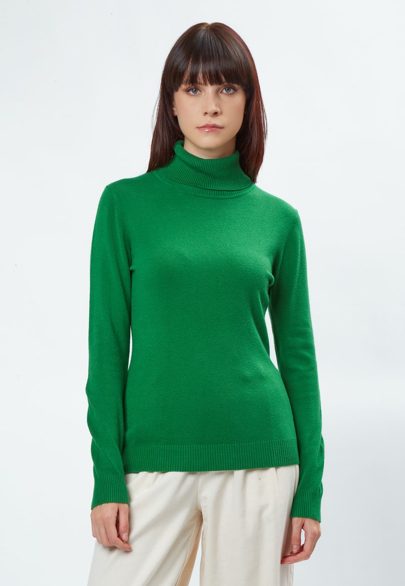 INFLUENCER HIGH-NECK BASIC - Strickpullover - green