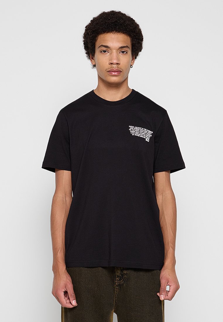 Diesel T-shirt print zwart