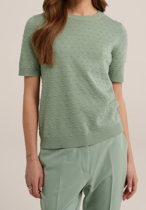 Striktrøje - mottled green
