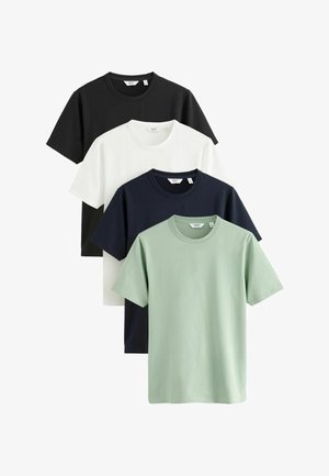 Next, MUSCLE FIT - MOTIONFLEX SOFT T-SHIRTS 4 PACK - T-Shirt basic - black green white navy