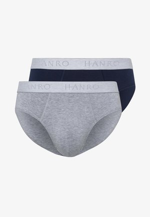 Hombres grises de algodón con una banda elástica suave que presenta el nombre de la marca. Textura de tela suave y un ajuste ceñido.