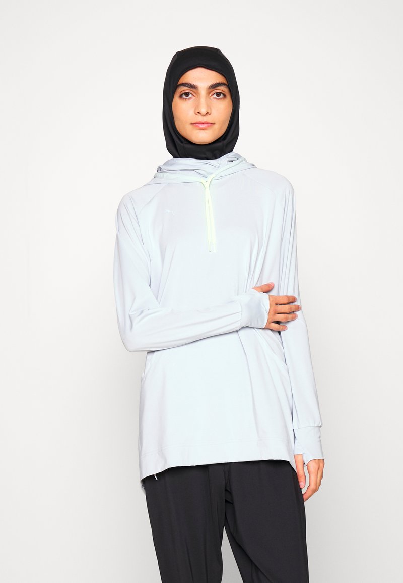 Puma MODEST ACTIVEWEAR HOODIE Langarmshirt platinum gray/blaugrau