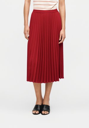 Tommy Hilfiger PLEATED TWILL MIDI SKIRT - Rakott szoknya - dark magma