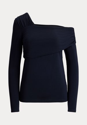 Lauren Ralph Lauren, JERSEY ASYMMETRICAL ONE-SHOULDER TOP - Μπλούζα με μακριά μανίκια - navy