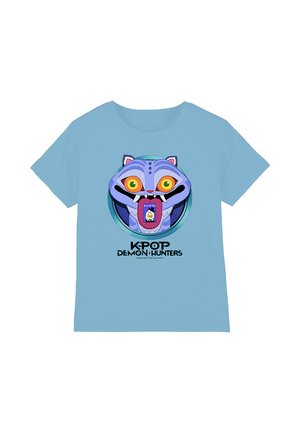 K-POP DEMON HUNTERS - CARTOON DERPY SAVE THE DATE - Print T-shirt - mottled light blue