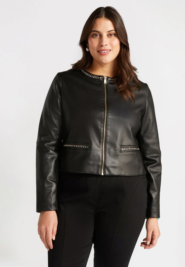 CON CATENE - Kunstlederjacke - nero