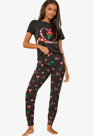 Lipsy REGULAR FIT - CHRISTMAS SET - Pidžaamad - black candy cane