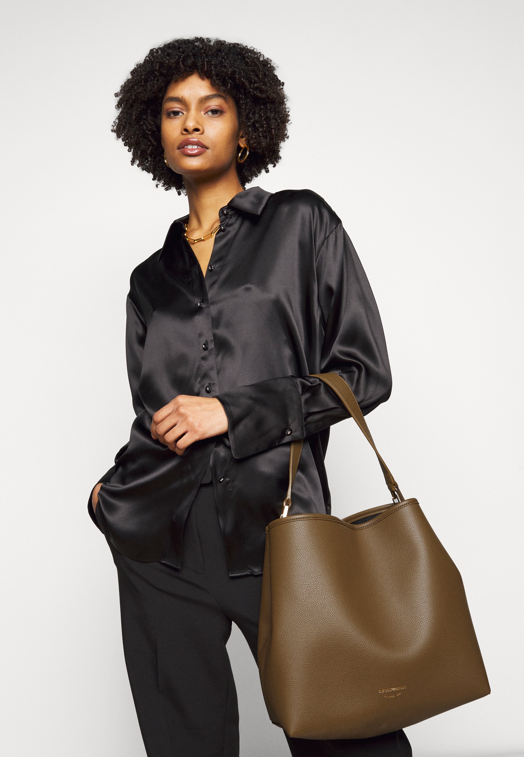 Emporio Armani SET - Borsa a mano - fango/nero/cachi - Zalando.it