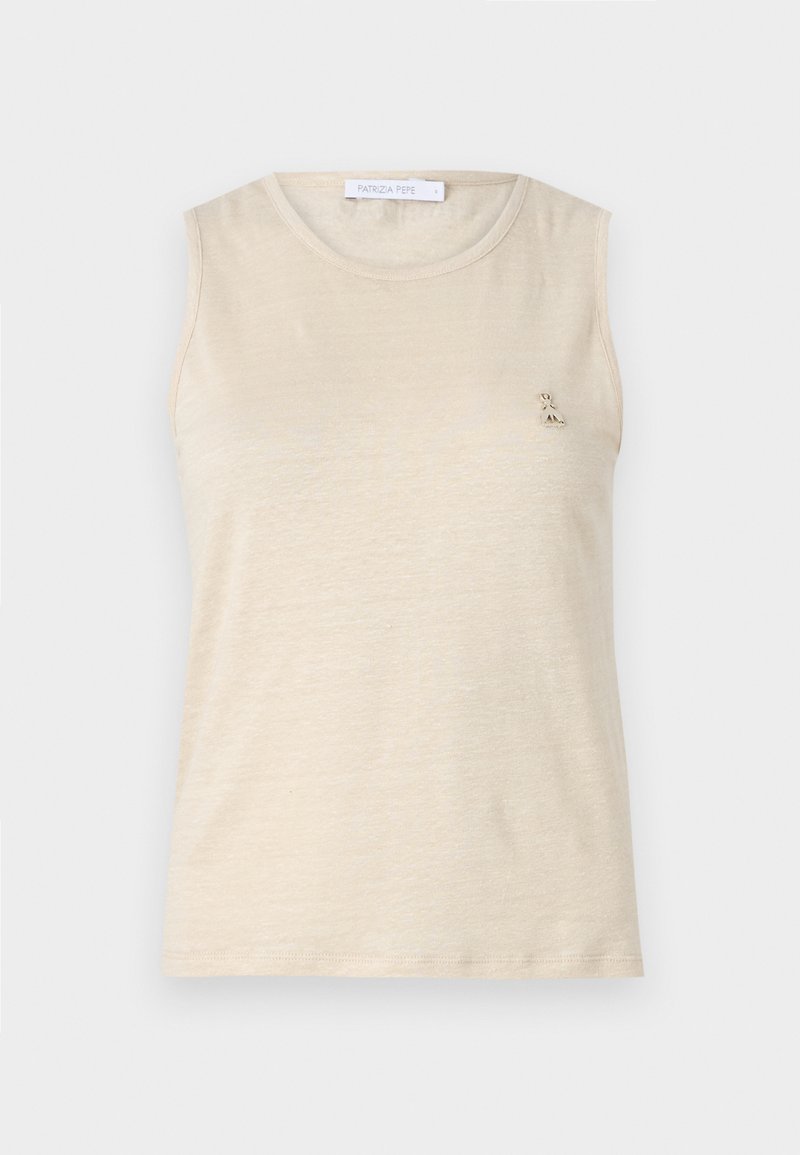 PATRIZIA PEPE Top zandkleur PATRIZIA PEPE Top zandkleur