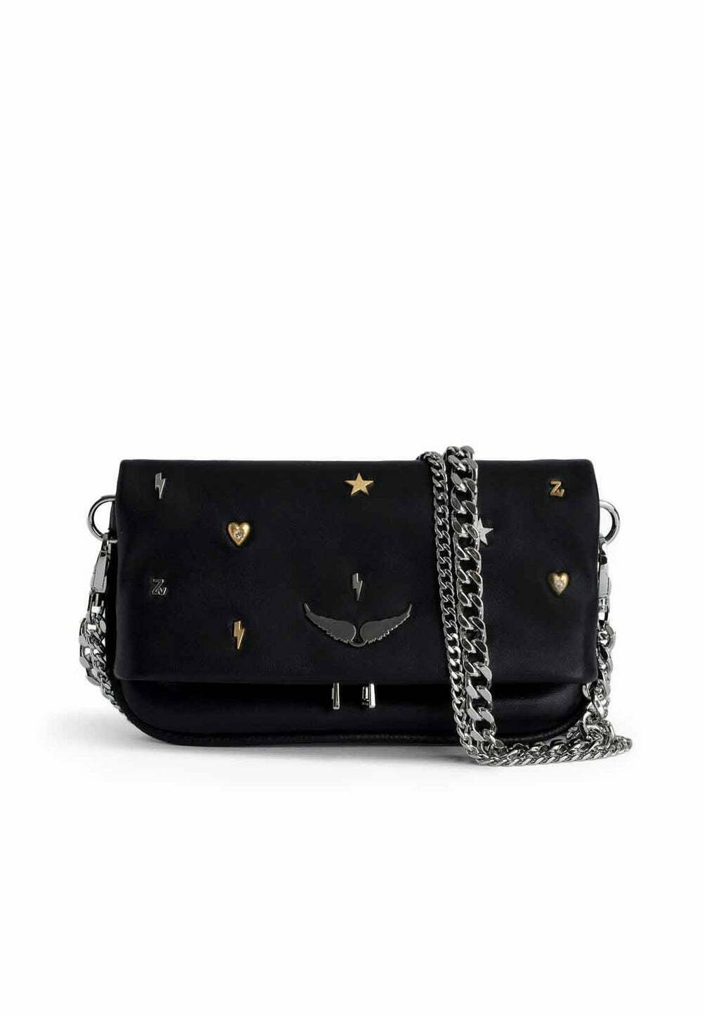 Sac à Main Zadig & Voltaire Cuir Noir Plumetis – Modèle Rock Nano – Neuf Avec Étiquettes – Taille Mini