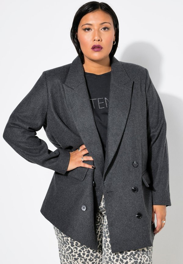 DOUBLE BREASTED - Klassischer Mantel - charcoal gray melange