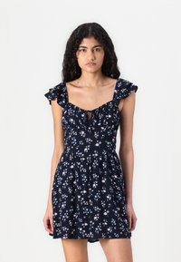 Hollister Co. - FLUTTER CLEAN SKORT DRESS - Kasdienė suknelė - dark blue Miniatiūros vaizdas 1