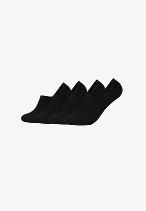 Schwarze, unsichtbare Socken aus weichem Stoff, mit einem tiefen Schnitt und elastischen Bündchen für einen optimalen Sitz. Vier Paar enthalten.