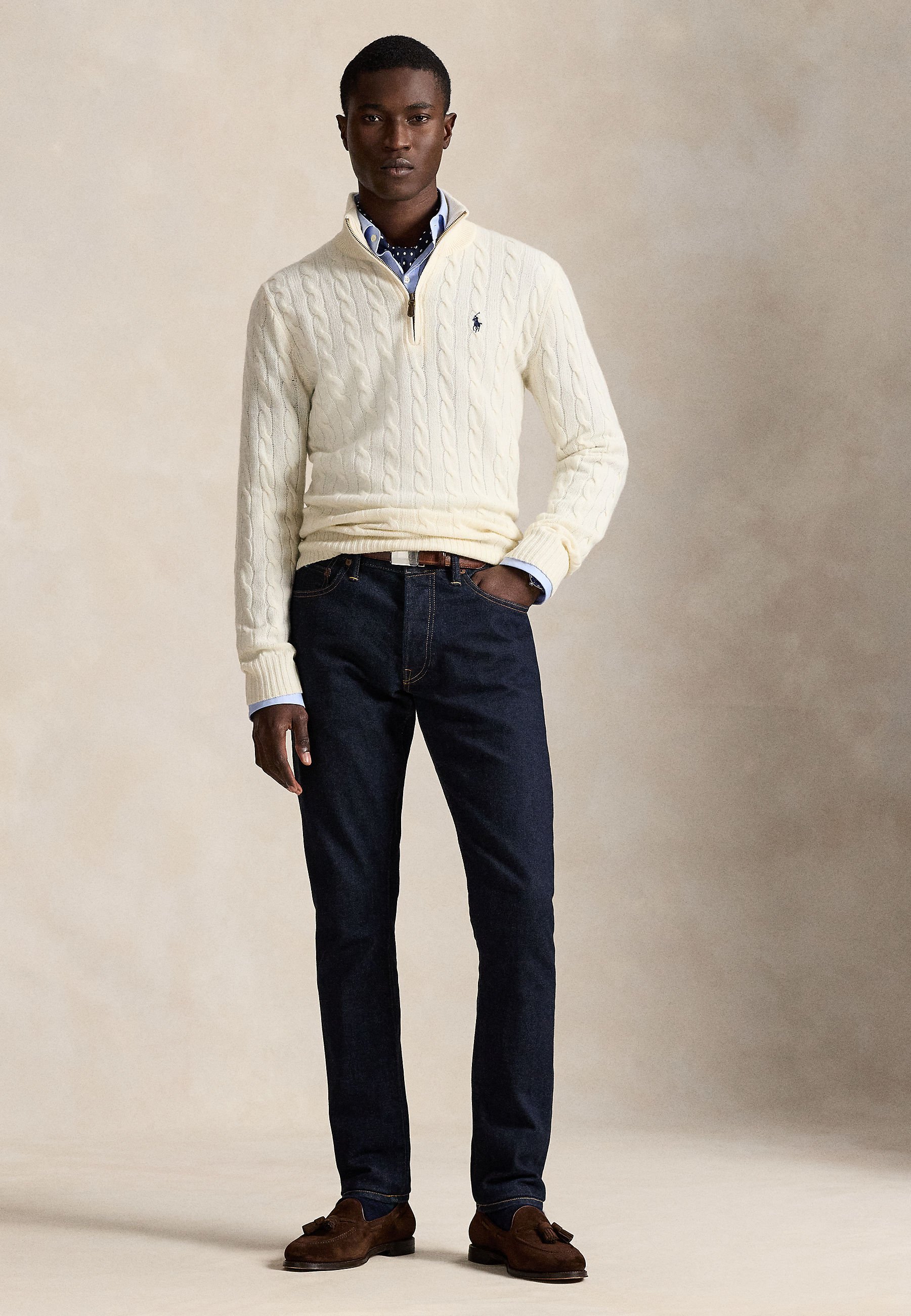Polo Ralph Lauren CABLE-KNIT QUARTER-ZIP SWEATER - Jumper