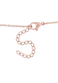 Collana in oro rosa con chiusura a gancio; presenta segmenti collegati e una finitura strutturata, dimostrando un design liscio e lucido.