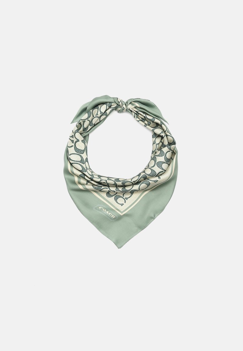 COACH VINTAGE SIGNATURE PRINTED SQUARE Foulard turquoise aqua