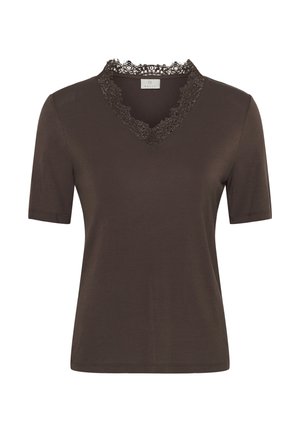 Kaffe, KACARLA T-SHIRT - Triko s potiskem - chocolate brown