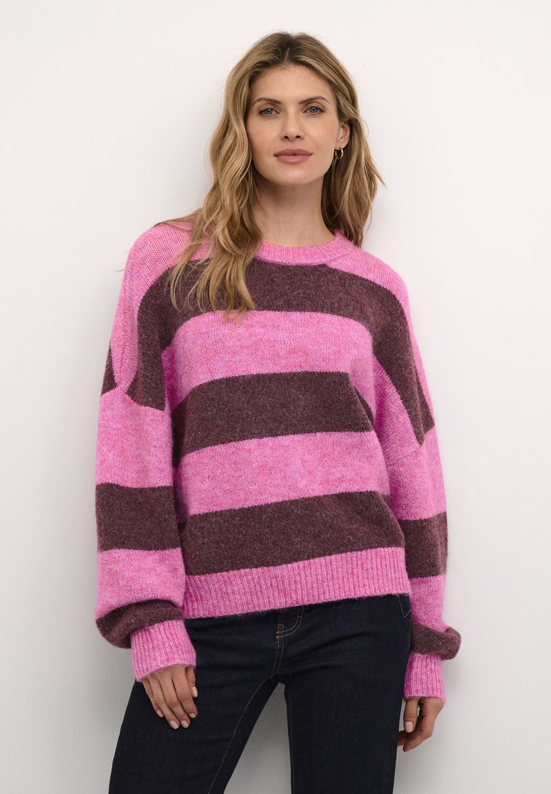 Culture KIMMY - Pulover - pink violet melange stripe
