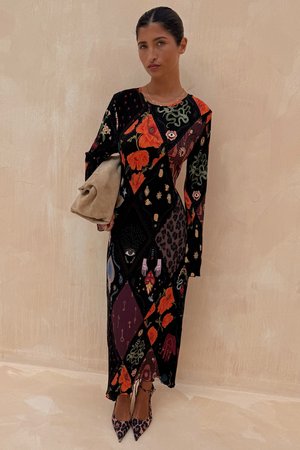 NIGHT GARDEN GAIA DRESS - Robe longue - black