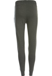 Grå sweatpants i mjukt tyg, med resårmidja, insvängda ben och ankelmanchetter för en bekväm passform. Inga synliga fickor.