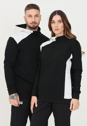 Kappa Felpa con cappuccio - black-grey lt-wh