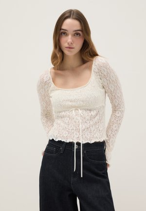 LONG-SLEEVE  WITH LACE - Bluse - cream white