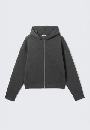 Weekday SIMON ZIP - Zip-up sweatshirt - off black