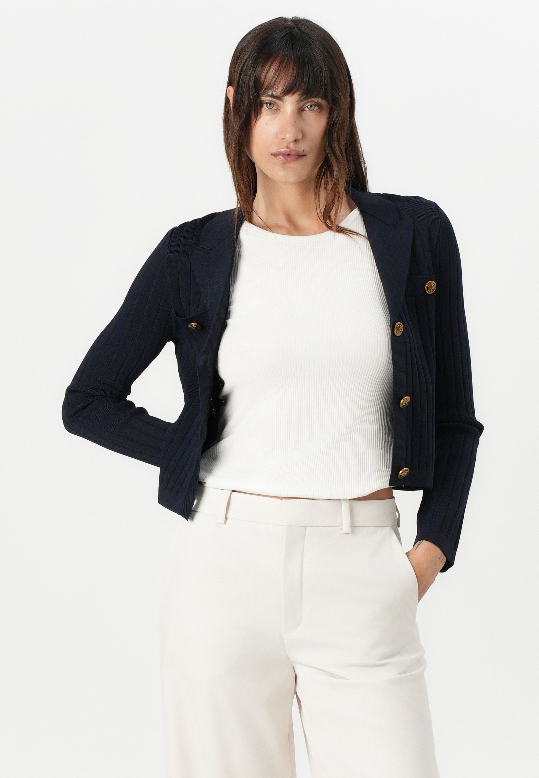 売れ筋商品|||ゲス ニット&セーター レディース アウター FELICITY JACKET - Cardigan - smart blue Guess FELICITY JACKET - Cardigan - smart blue/dark blue