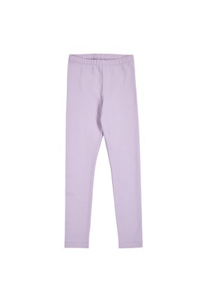 Lyse lilla leggings med slim pasform og elastisk taljebånd, designet til en tætsiddende og komfortabel pasform.