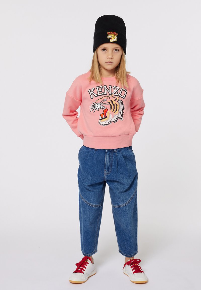 KENZO kids AVEC DÉCOUPES ET PLIS - Jean boyfriend - dble stone brossage