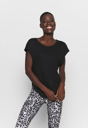 ACTIVE SCOOP HEM - Basic T-shirt - black