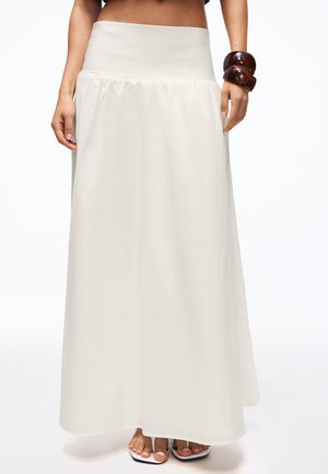 Bershka MAXI SKIRT - Maxi sukně - white