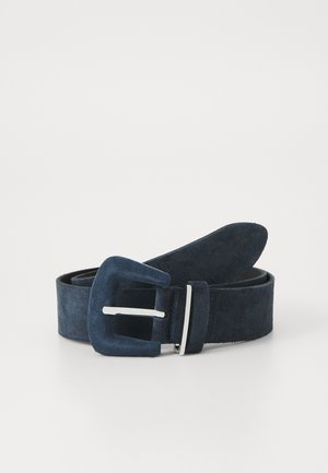 LEATHER - Belt - navy