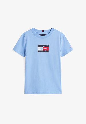 Tommy Hilfiger, SCRIPT FLAG UNISEX - T-Shirt print - cloudy blue