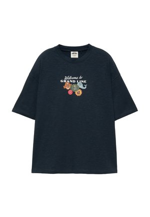 PULL&BEAR, SHORT SLEEVE ONE PIECE GRAND LINE - T-SHIRT - T-shirt imprimé - dark blue