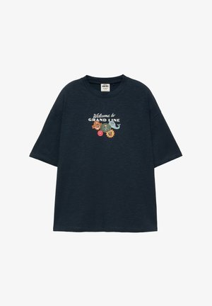 PULL&BEAR, SHORT SLEEVE ONE PIECE GRAND LINE - T-SHIRT - T-shirt imprimé - dark blue