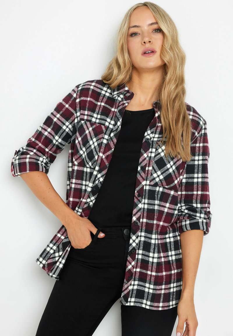 Long Tall Sally CHECK ROLLED SLEEVE - Vapaa-ajan kauluspaita - red