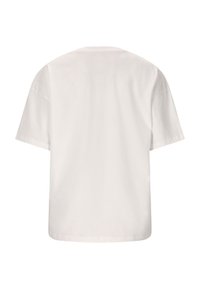 Witte katoen t-shirt met korte mouwen en een ronde hals. Gladde textuur, ontspannen pasvorm en geen zichtbare afbeeldingen of patronen op de rug.