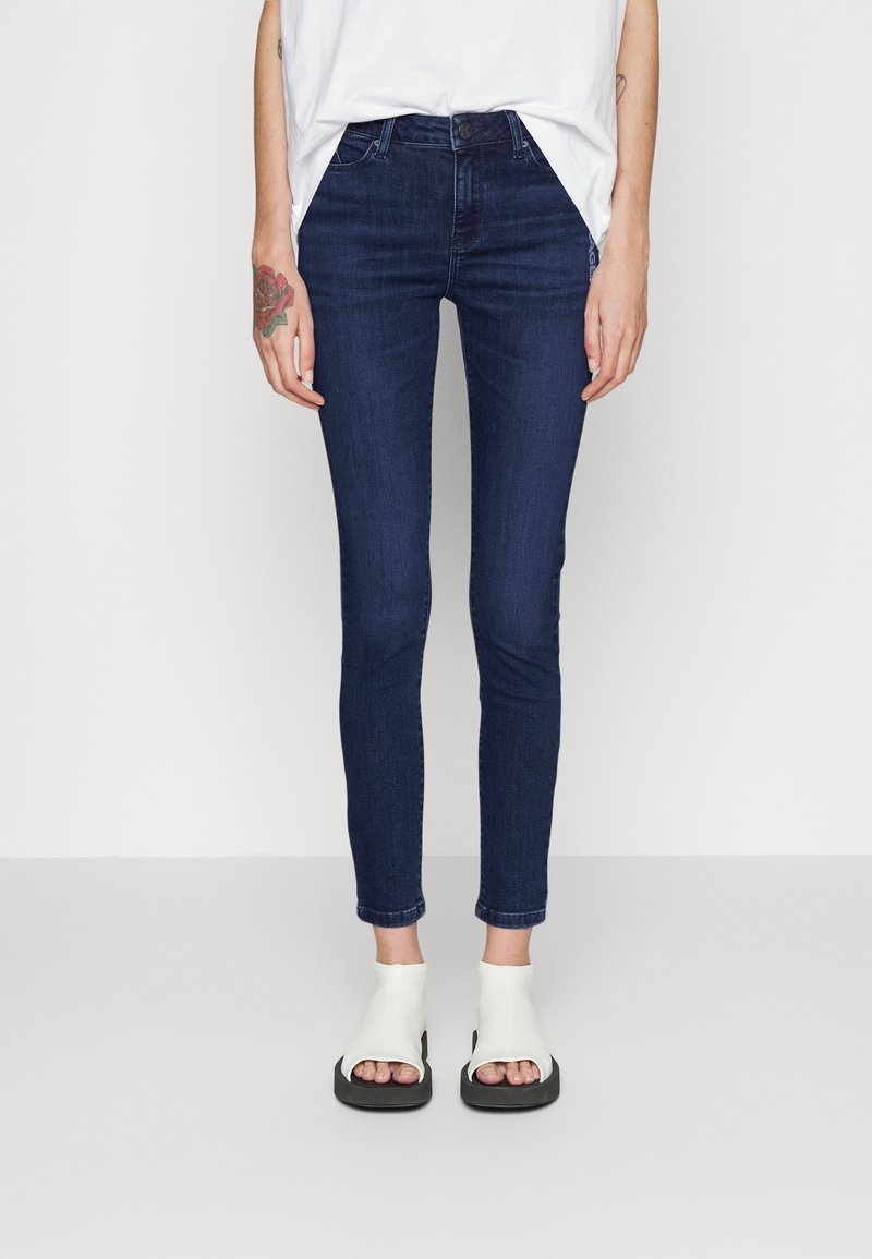 KARL LAGERFELD LOGO PANTS Jeans Skinny Fit dark blue denim/blue