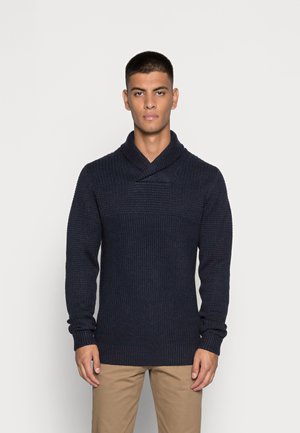BRAD SHAWL NECK - Strickpullover - navy blazer