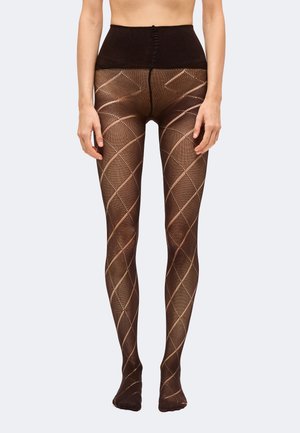 Swedish Stockings, KITTY ROMB TIGHTS - Чорапогащи - espresso