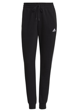 ESSENTIALS FLEECE 3-STRIPES - Pantaloni sportivi - black/white