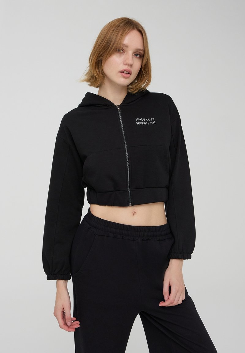 Terranova Felpa con zip - nero