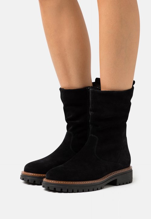 Apple of Eden Enkellaarsjes met plateauzool black/zwart (Pre