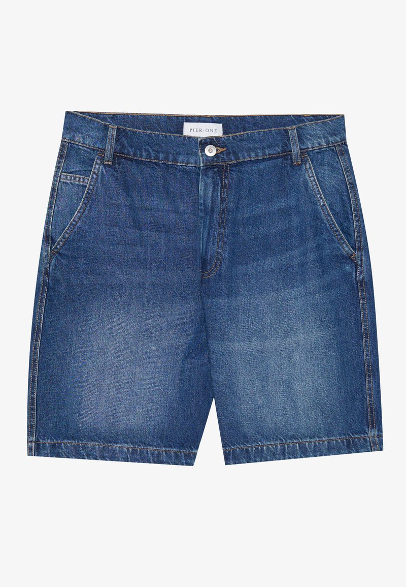 Pier One Jeansshort blauw denim/bluedenim