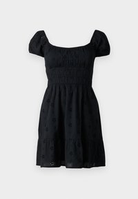 CHANNELED WAIST MINI DRESS - Day dress - casual black