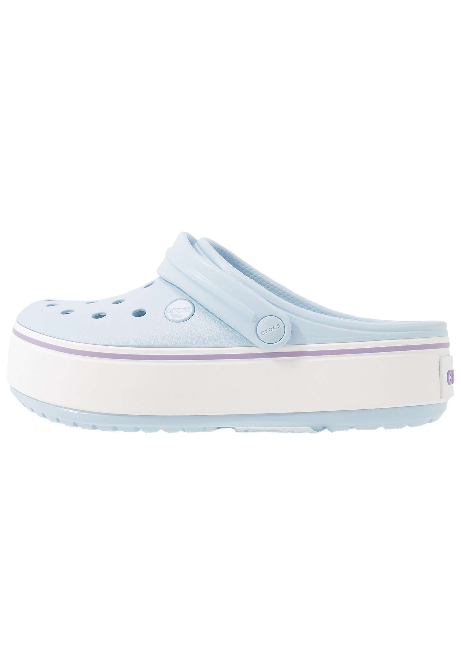 blue platform crocs