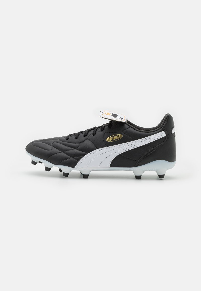 Puma - KING TOP FG/AG - Formēti futbola apavi ar radzēm - black/white/gold, Palielināt