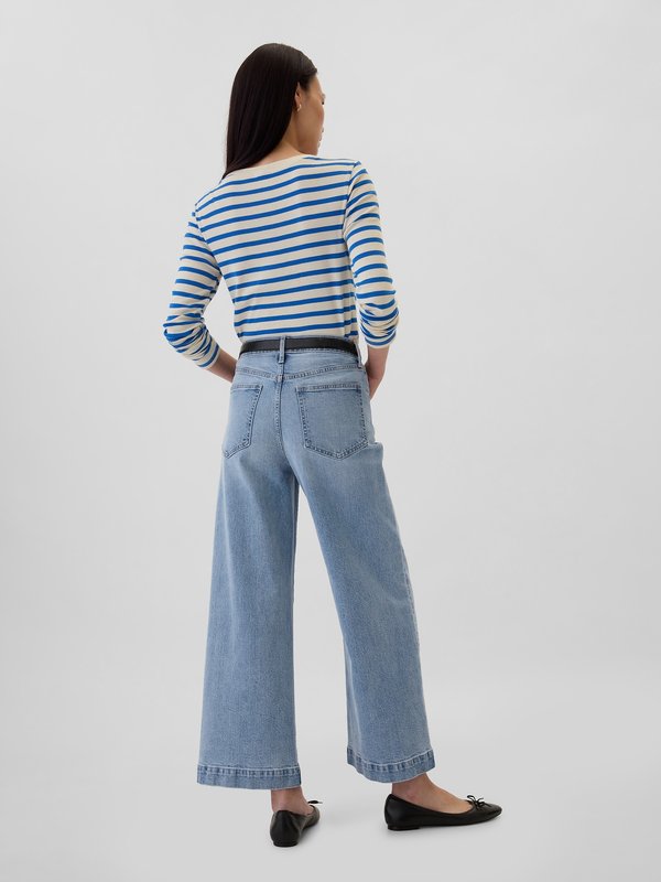 WIDE LEG CROP THALIA - Wide Leg - light wash3